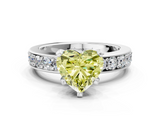 White gold Fancy Yellow Heart  Cut Channel Set Diamond Engagement Ring with Four-Prong Setting_273