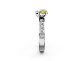 White gold Fancy Yellow Heart  Cut Channel Set Diamond Engagement Ring with Four-Prong Setting_275