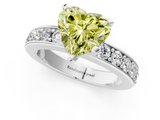 White gold Fancy Yellow Heart  Cut Channel Set Diamond Engagement Ring with Four-Prong Setting_275