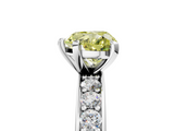 White gold Fancy Yellow Heart  Cut Channel Set Diamond Engagement Ring with Four-Prong Setting_279