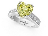 White gold Fancy Yellow Heart  Cut Channel Set Solitaire Engagement Ring with Prong Setting_20