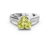 White gold Fancy Yellow Heart  Cut Channel Set Solitaire Engagement Ring with Prong Setting_20