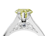 White gold Fancy Yellow Heart  Cut Channel Set Solitaire Engagement Ring with Prong Setting_24