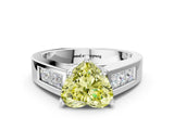 White gold Fancy Yellow Heart Cut Cut Channel Set Solitaire Ring with Four-Prong Setting_12