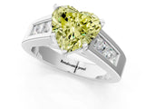 White gold Fancy Yellow Heart Cut Cut Channel Set Solitaire Ring with Four-Prong Setting_13