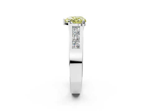 White gold Fancy Yellow Heart Cut Cut Channel Set Solitaire Ring with Four-Prong Setting_14