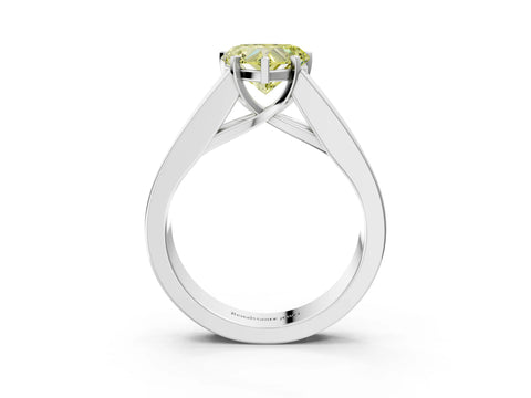 White gold Fancy Yellow Heart Cut Cut Channel Set Solitaire Ring with Four-Prong Setting_15