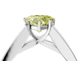 White gold Fancy Yellow Heart Cut Cut Channel Set Solitaire Ring with Four-Prong Setting_16