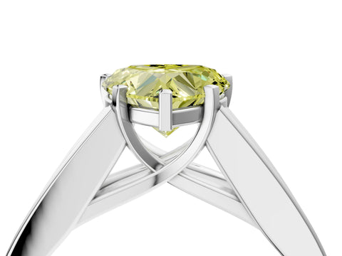 White gold Fancy Yellow Heart Cut Cut Channel Set Solitaire Ring with Four-Prong Setting_16