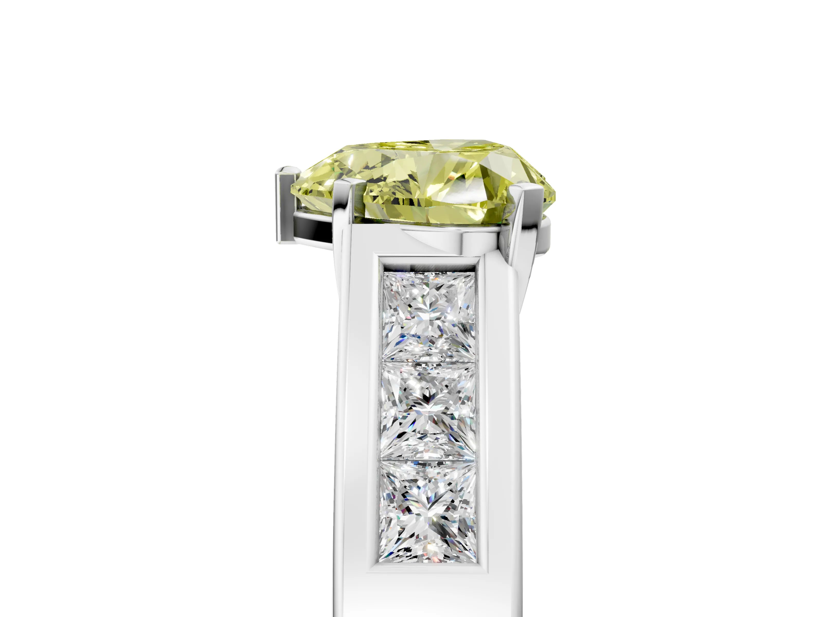 White gold Fancy Yellow Heart Cut Cut Channel Set Solitaire Ring with Four-Prong Setting_17