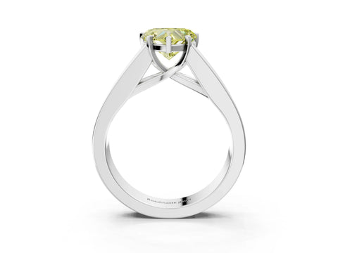White gold Fancy Yellow Heart Cut Cut Channel Set Solitaire Ring with Four-Prong Setting_3