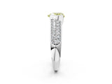 White gold Fancy Yellow Heart Cut Cut Diamond Channel Set Pave Band with Tension Prong Setting_2