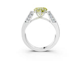White gold Fancy Yellow Heart Cut Cut Diamond Channel Set Solitaire Ring with Four-Prong Setting_111