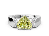 White gold Fancy Yellow Heart Cut Cut Diamond Channel Set Solitaire Ring with Four-Prong Setting_144