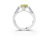 White gold Fancy Yellow Heart Cut Cut Diamond Channel Set Solitaire Ring with Four-Prong Setting_147