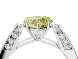 White gold Fancy Yellow Heart Cut Cut Diamond Channel Set Solitaire Ring with Four-Prong Setting_148