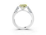White gold Fancy Yellow Heart Cut Cut Diamond Channel Set Solitaire Ring with Four-Prong Setting_231