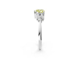 White gold Fancy Yellow Heart Cut Cut Diamond Cluster Ring with Solitaire Band and Four-Prong Setting_38