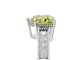 White gold Fancy Yellow Heart Cut Cut Diamond Milgrain Pave Band Four-Prong Setting Ring_20
