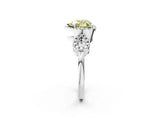 White gold Fancy Yellow Heart Cut Cut Halo Diamond Infinity Band with Four-Prong Setting_2