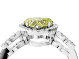 White gold Fancy Yellow Heart Cut Cut Halo Diamond Infinity Band with Four-Prong Setting_4