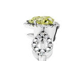 White gold Fancy Yellow Heart Cut Cut Halo Diamond Infinity Band with Four-Prong Setting_5