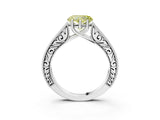 White gold Fancy Yellow Heart Cut Cut Pave Band Milgrain Solitaire Ring_11