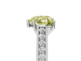 White gold Fancy Yellow Heart Cut Cut Pave Band Milgrain Solitaire Ring_11