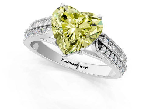 White gold Fancy Yellow Heart Cut Cut Pave Split Shank Engagement Ring with Four-Prong Setting_13