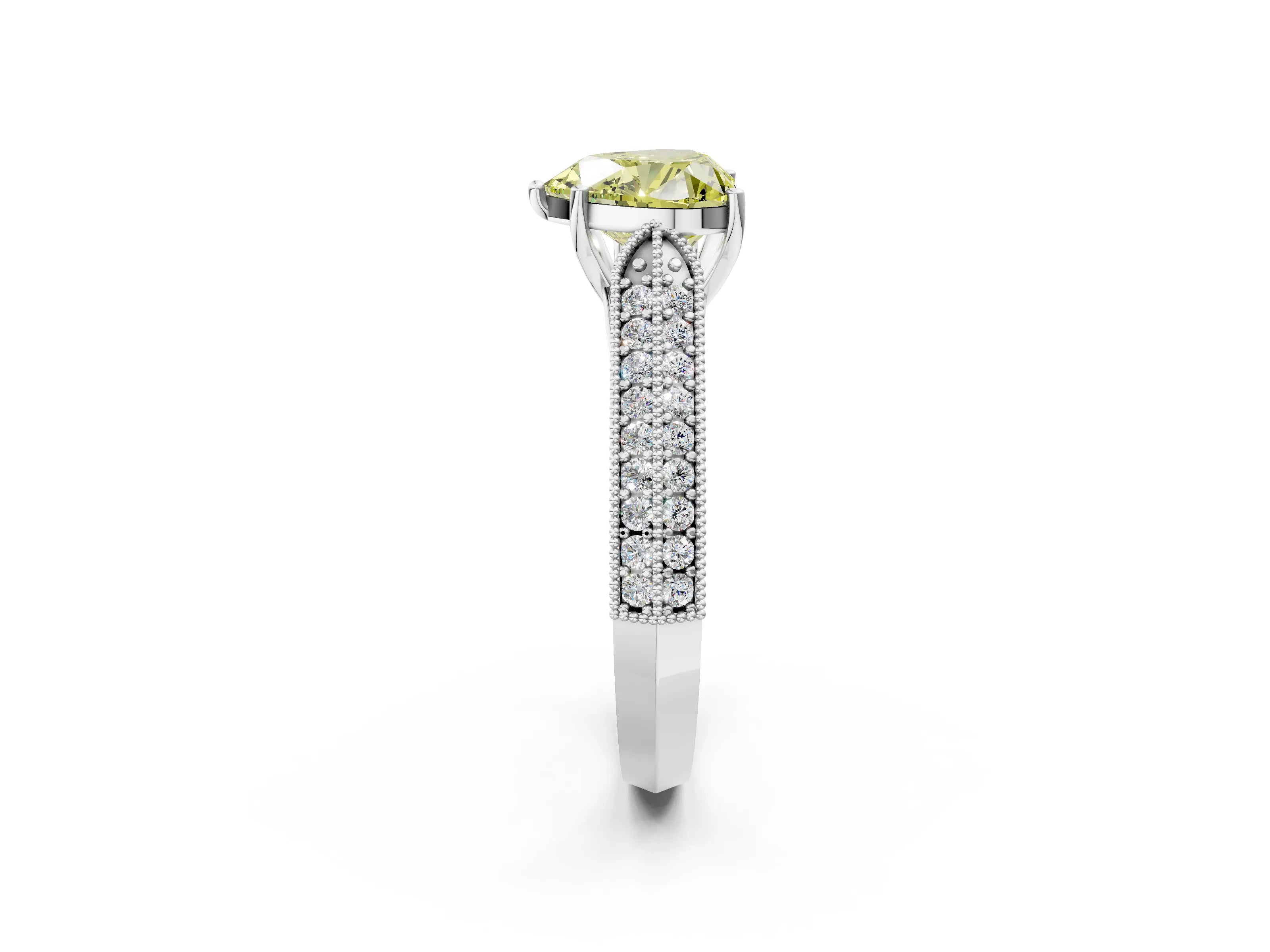 White gold Fancy Yellow Heart Cut Cut Pave Split Shank Engagement Ring with Four-Prong Setting_14