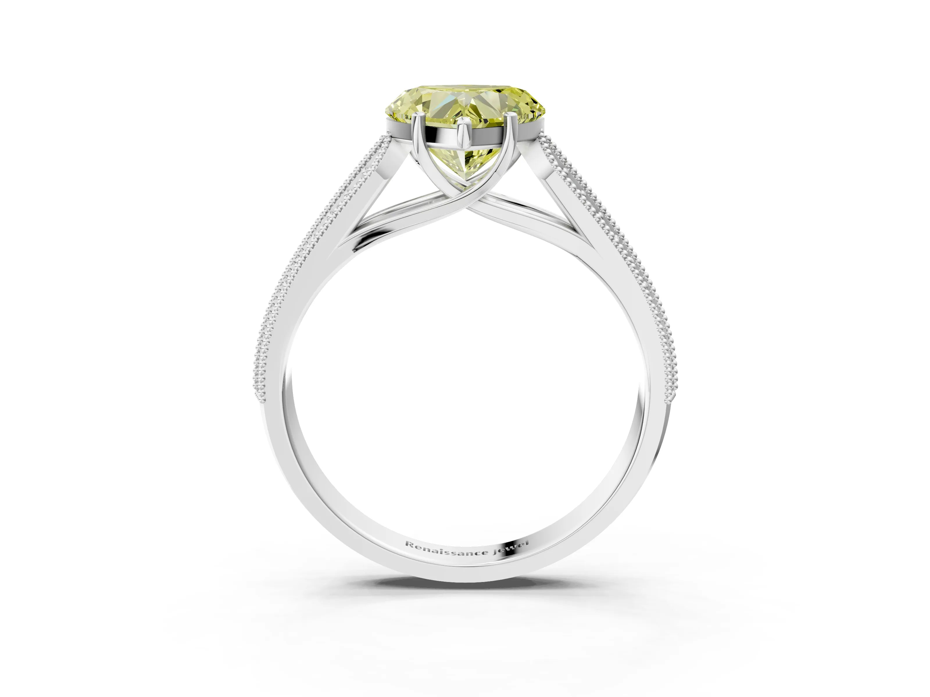 White gold Fancy Yellow Heart Cut Cut Pave Split Shank Engagement Ring with Four-Prong Setting_15