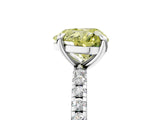 White gold Fancy Yellow Heart Cut Diamond Brilliant Solitaire Ring with Pavé Band and Four-Prong Setting_11