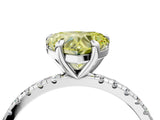 White gold Fancy Yellow Heart Cut Diamond Brilliant Solitaire Ring with Pavé Band and Four-Prong Setting_18