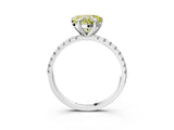 White gold Fancy Yellow Heart Cut Diamond Brilliant Solitaire Ring with Pavé Band and Four-Prong Setting_21