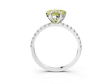 White gold Fancy Yellow Heart Cut Diamond Brilliant Solitaire Ring with Pavé Band and Four-Prong Setting_5