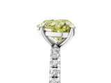 White gold Fancy Yellow Heart Cut Diamond Brilliant Solitaire Ring with Pavé Band and Four-Prong Setting_5