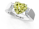 White gold Fancy Yellow Heart Cut Diamond Channel Set Solitaire Ring with Four-Prong Setting_30