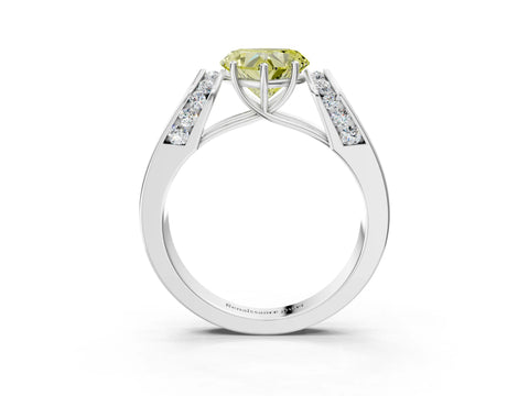White gold Fancy Yellow Heart Cut Diamond Channel Set Solitaire Ring with Four-Prong Setting_41