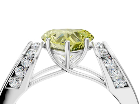 White gold Fancy Yellow Heart Cut Diamond Channel Set Solitaire Ring with Four-Prong Setting_42