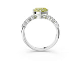 White gold Fancy Yellow Heart Cut Diamond Cluster Pavé Band with Four-Prong Setting_30