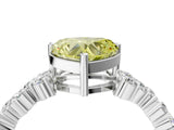 White gold Fancy Yellow Heart Cut Diamond Cluster Pavé Band with Four-Prong Setting_31