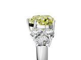 White gold Fancy Yellow Heart  Cut Diamond Cluster Ring with Round Accent Stones and Prong Setting on a Classic Band_53