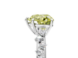 White gold Fancy Yellow Heart Cut Diamond Cluster Side Stone Solitaire Ring with Prong Setting_82