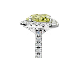 White gold Fancy Yellow Heart Cut Diamond Cushion Halo Ring with Pavé Band_17