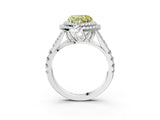 White gold Fancy Yellow Heart Cut Diamond Double Halo Ring with Split Shank and Prong Setting_30