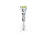 White gold Fancy Yellow Heart Cut Diamond Engagement Ring with Baguette Side Stones and Channel Set Band_34