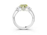 White gold Fancy Yellow Heart  Cut Diamond Engagement Ring with Bezel Set Round Side Stones and Prong Setting_53