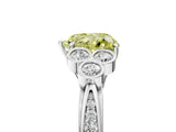 White gold Fancy Yellow Heart  Cut Diamond Engagement Ring with Bezel Set Round Side Stones and Prong Setting_54