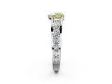 White gold Fancy Yellow Heart  Cut Diamond Engagement Ring with Pavé Band and Four-Prong Setting_5
