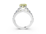 White gold Fancy Yellow Heart  Cut Diamond Engagement Ring with Pavé Band and Four-Prong Setting_6